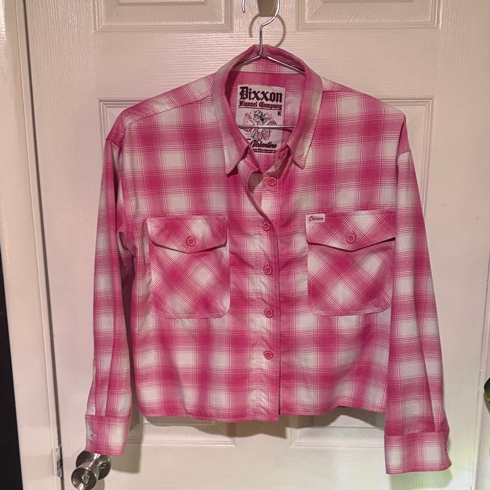DIXXON Pink and White Checkered Shirt